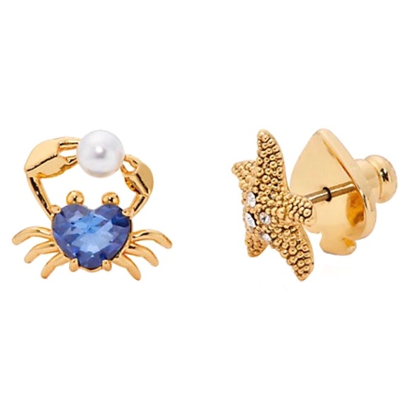 KATE SPADE • Sea Star Starfish Crab Pearl Mismatched Earrings - Picture 1 of 4